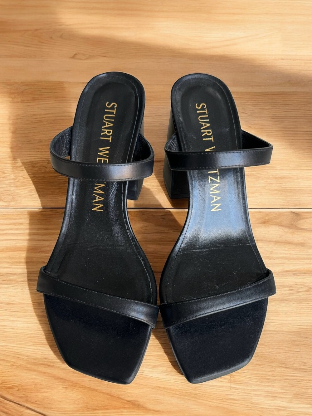 Stuart Weitzman Flareblock 85 Slide Sandals